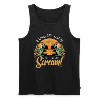 Conure A Good Day Starts Pet Bird Conure Lover - Men's Premium Organic Tank Top - black - Front - AI Model Male 178 light (178cm)
