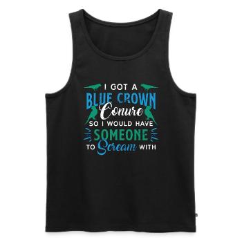 Conure I Got A Blue Crown Conure So Animal Lover - Men's Premium Organic Tank Top - black - Front - AI Model Male 178 light (178cm)