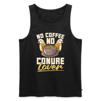 Conure Lover No Coffee No Sun Conure Coffee Lover - Men's Premium Organic Tank Top - black - Front - AI Model Male 178 light (178cm)