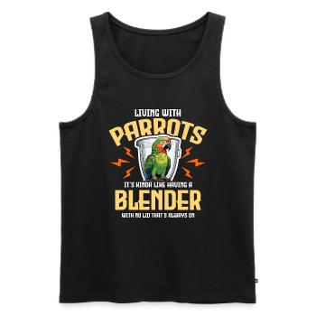 Perroquet vivant avec des perroquets, c’est un peu propriétaire d’oiseau - Débardeur bio Premium Homme - noir - Devant - Michal (187cm)