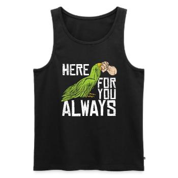 Parrot Here For You Always Bird Owner Parrot Lover - Men's Premium Organic Tank Top - black - Front - AI Model Male 178 light (178cm)