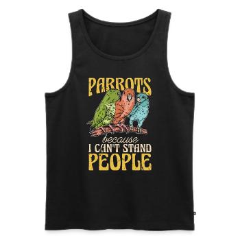 Parrots Because I Can't Stand People Ornithologist - Men's Premium Organic Tank Top - black - Front - Michal (187cm)