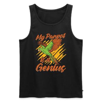 My Parrot Is A Genius Bird Owner Parrot Lover - Men's Premium Organic Tank Top - black - Front - AI Model Male 178 light (178cm)