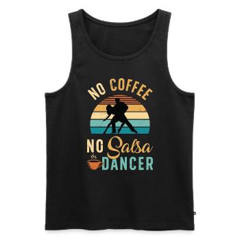 Salsa Dancer No Coffee No Salsa Music Coffee Lover - Men's Premium Organic Tank Top - black - Front - AI Model Male 178 light (178cm)