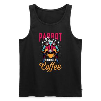 Parrot Lover Before Ornithologist Coffee Lover - Men's Premium Organic Tank Top - black - Front - AI Model Male 178 light (178cm)