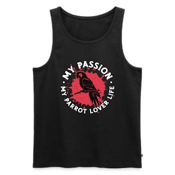Parrot Lover My Passion My Parrot Lover Bird Owner - Men's Premium Organic Tank Top - black - Front - AI Model Male 178 light (178cm)