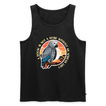 African Grey A House Is Not A Home Parrot Owner - Männer Premium Bio Tank Top - Schwarz - Vorne - Michal (187cm)