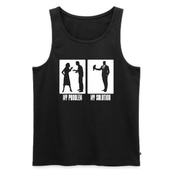 African Grey Parrot My Problem My Pictogram Dad - Männer Premium Bio Tank Top - Schwarz - Vorne - Michal (187cm)