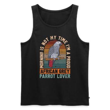 African Grey Parrot Morning Is Not My Birdwatching - Männer Premium Bio Tank Top - Schwarz - Vorne - Michal (187cm)