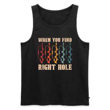 Ice Fishing When You Find Right Hole Frozen Lake - Men's Premium Organic Tank Top - black - Front - AI Model Male 178 light (178cm)