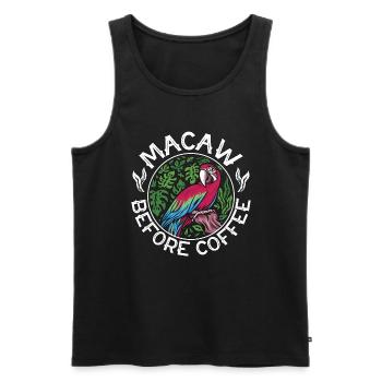 Macaw Before Coffee Ornithologist Coffee Lover - Männer Premium Bio Tank Top - Schwarz - Vorne - AI Model Male 178 light (178cm)
