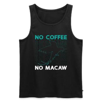 Macaw Lover No Coffee No Ornithology Coffee Lover - Men's Premium Organic Tank Top - black - Front - Michal (187cm)