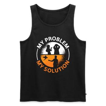 Macaw Lover My Problem My Solution Pictogram Dad - Men's Premium Organic Tank Top - black - Front - Michal (187cm)