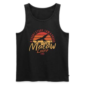 Macaw Lover A Short Story I Am A Proud Bird Owner - Men's Premium Organic Tank Top - black - Front - Michal (187cm)