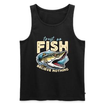 Musky Fishing Trust No Fish Believe Fishing Lover - Men's Premium Organic Tank Top - black - Front - Michal (187cm)