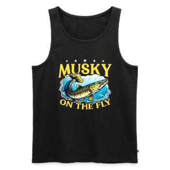 Musky Fishing Musky On The Fly Predatory Fish - Männer Premium Bio Tank Top - Schwarz - Vorne - Michal (187cm)