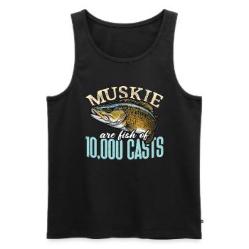 Musky Fishing Muskie Are Fish Of Predatory Fish - Men's Premium Organic Tank Top - black - Front - AI Model Male 178 light (178cm)