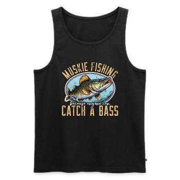 Pêche au maskinongé parce que tout le monde peut attraper des poissons musqués - Débardeur bio Premium Homme - noir - Devant - Michal (187cm)