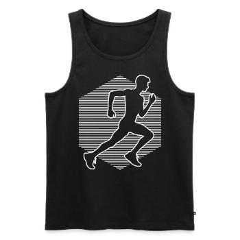 Cross Country Running Men's Running Running - Men's Premium Organic Tank Top - black - Front - Michal (187cm)
