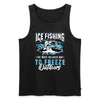 Ice Fishing The Most Relaxed Way To Frozen Lake - Männer Premium Bio Tank Top - Schwarz - Vorne - AI Model Male 178 light (178cm)