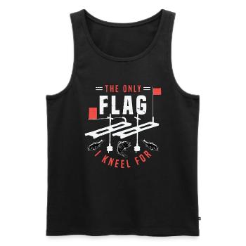 Pêche sur glace Le seul drapeau pour lequel je m’agenouille pour pêcheur - Débardeur bio Premium Homme - noir - Devant - Michal (187cm)