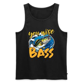 Pêche à l’achigan You Wise Bass Pêcheurs à la mouche - Débardeur bio Premium Homme - noir - Devant - Michal (187cm)