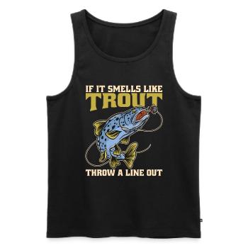 Pêche à la truite si ça sent la truite Pêche sportive - Débardeur bio Premium Homme - noir - Devant - Michal (187cm)