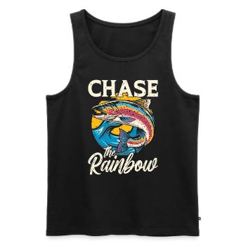 Trout Fishing Chase The Rainbow Fishing Tournament - Men's Premium Organic Tank Top - black - Front - AI Model Male 178 light (178cm)