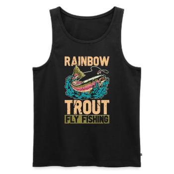 Trout Fishing Rainbow Trout Fly Fishing Tournament - Men's Premium Organic Tank Top - black - Front - AI Model Male 178 light (178cm)
