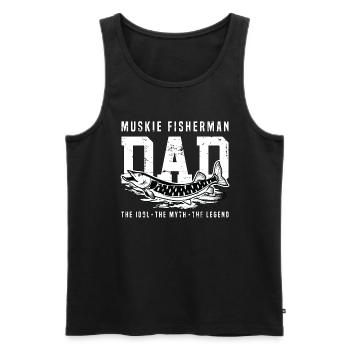 Muskie pêcheur papa l’idole le maskinongé pêche - Débardeur bio Premium Homme - noir - Devant - Michal (187cm)