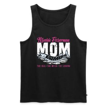 Muskie Pêcheur Maman L’Idole L’Amateur De Pêche - Débardeur bio Premium Homme - noir - Devant - Michal (187cm)