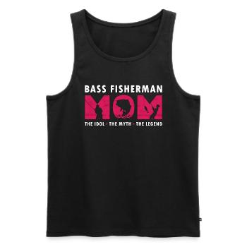 Pêcheur d’achigan Maman L’idole Le mythe Amateur de pêche - Débardeur bio Premium Homme - noir - Devant - Michal (187cm)