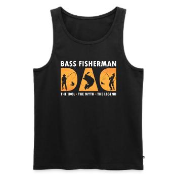 Bass Fisherman Papa L’idole L’achigan à grande bouche - Débardeur bio Premium Homme - noir - Devant - Michal (187cm)