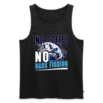 Bass Fisherman Pas De Café Pêche À La Mouche Amateur De Café - Débardeur bio Premium Homme - noir - Devant - Michal (187cm)