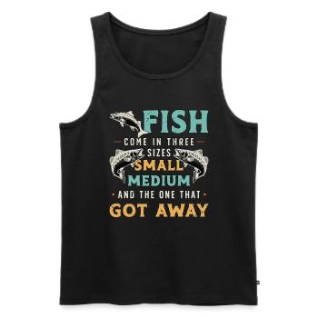 Les poissons de pêche à la truite sont disponibles en trois tailles Pêche à la mouche - Débardeur bio Premium Homme - noir - Devant - Michal (187cm)