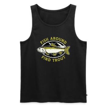 Pêche à la truite Poisson autour Trouver un pêcheur de truite - Débardeur bio Premium Homme - noir - Devant - Michal (187cm)