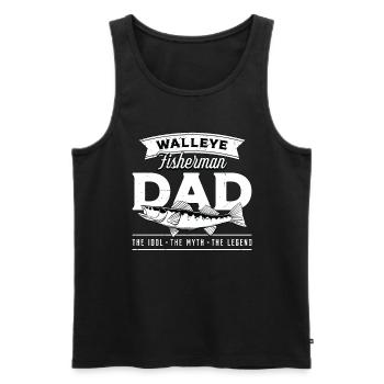 Walleye Fisherman Dad The Idol The Myth Fishermen - Männer Premium Bio Tank Top - Schwarz - Vorne - Michal (187cm)