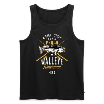 Walleye Fisherman A Short Story I Am A Fisherman - Männer Premium Bio Tank Top - Schwarz - Vorne - AI Model Male 178 light (178cm)
