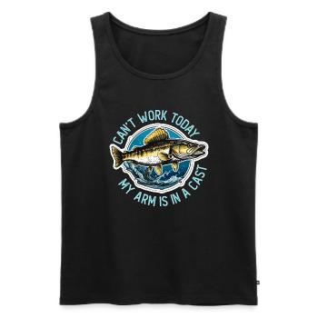 La pêche au doré ne peut pas fonctionner aujourd’hui, mon amateur de pêche - Débardeur bio Premium Homme - noir - Devant - AI Model Male 178 light (178cm)