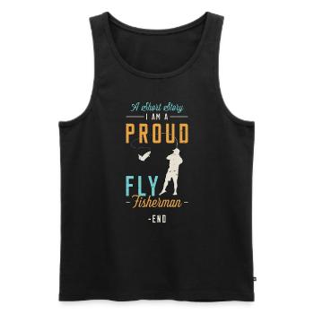 Fly Fisherman A Short Story I Am A Proud Fisherman - Männer Premium Bio Tank Top - Schwarz - Vorne - AI Model Male 178 light (178cm)