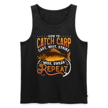 Pêche à la carpe Comment attraper la carpe Aime la pêche sportive - Débardeur bio Premium Homme - noir - Devant - Michal (187cm)