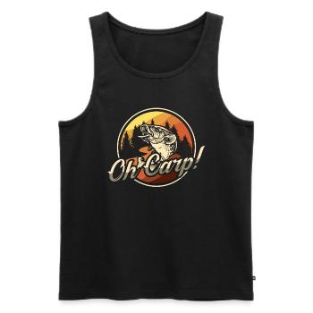 Carp Fishing Oh Carp Loves Sport Fishing Fishermen - Männer Premium Bio Tank Top - Schwarz - Vorne - Michal (187cm)