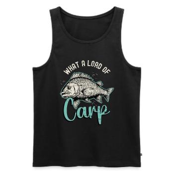 Pêche à la carpe Quelle est la charge du matériel de pêche à la carpe - Débardeur bio Premium Homme - noir - Devant - AI Model Male 178 light (178cm)