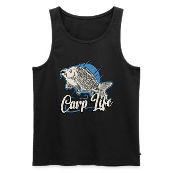 Carp Fishing Carp Life Loves Fishing Rod Fisherman - Men's Premium Organic Tank Top - black - Front - Michal (187cm)