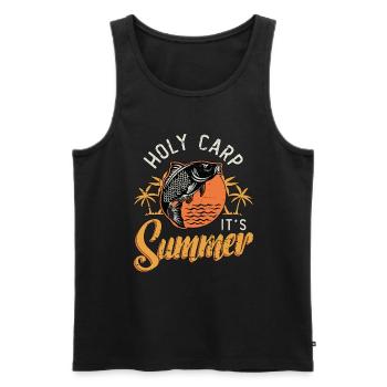 Carp Fishing Holy Carp It's Summer Fishing Lover - Men's Premium Organic Tank Top - black - Front - AI Model Male 178 light (178cm)