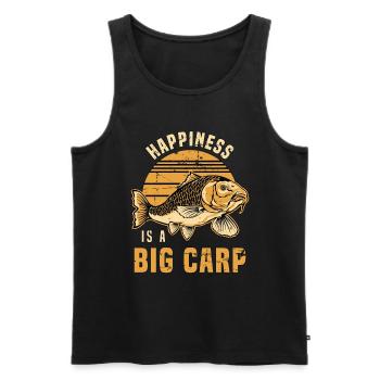 Carp Fishing Happiness Is A Big Carp Fishing Lover - Men's Premium Organic Tank Top - black - Front - AI Model Male 178 light (178cm)