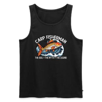Carp Fisherman Dad The Idol The Myth The Fisherman - Männer Premium Bio Tank Top - Schwarz - Vorne - AI Model Male 178 light (178cm)