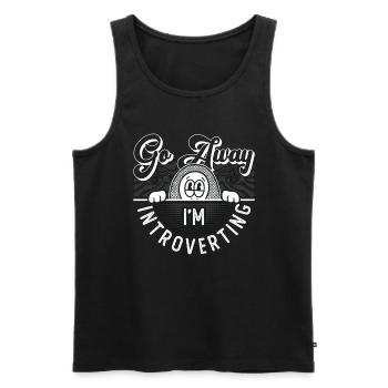 Introverti Va-t’en Je suis introverti Personne timide - Débardeur bio Premium Homme - noir - Devant - Michal (187cm)