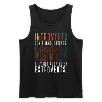 Les introvertis ne se font pas d’amis introvertis - Débardeur bio Premium Homme - noir - Devant - Michal (187cm)