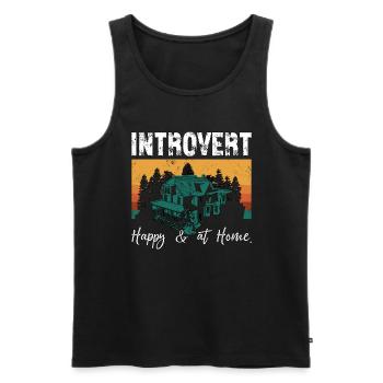 Introvert Happy & At Home Introverted Personality - Männer Premium Bio Tank Top - Schwarz - Vorne - AI Model Male 178 light (178cm)